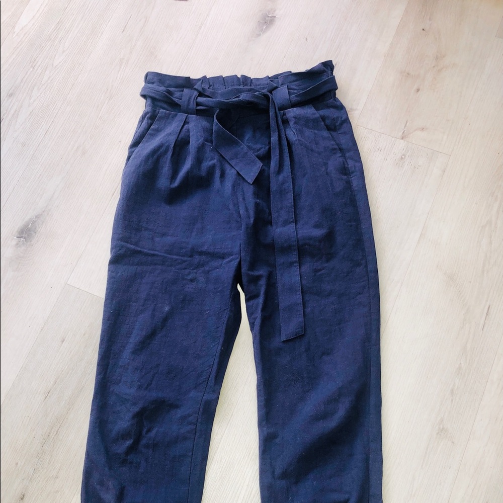 LEFTIES Peg-Leg Fashion Joggers w/ Waist Tie in Royal Blue - Picture 2 of 13